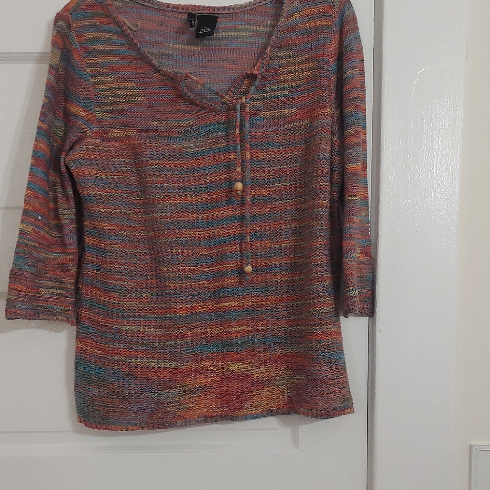 New Directions Colorful Knit Blouse